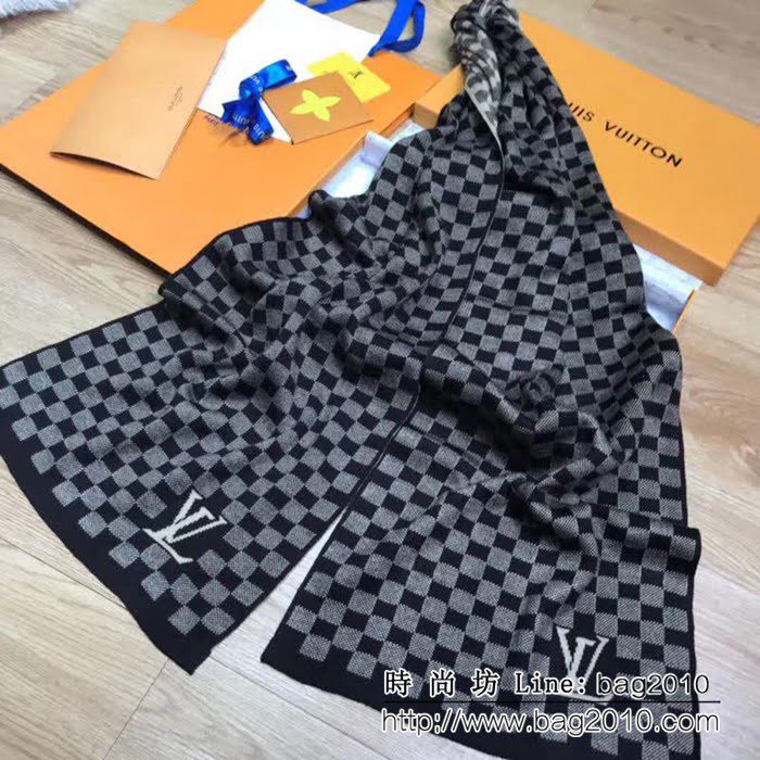 路易威登LV冬季新款羊毛混紡男士圍巾 LLWJ6263